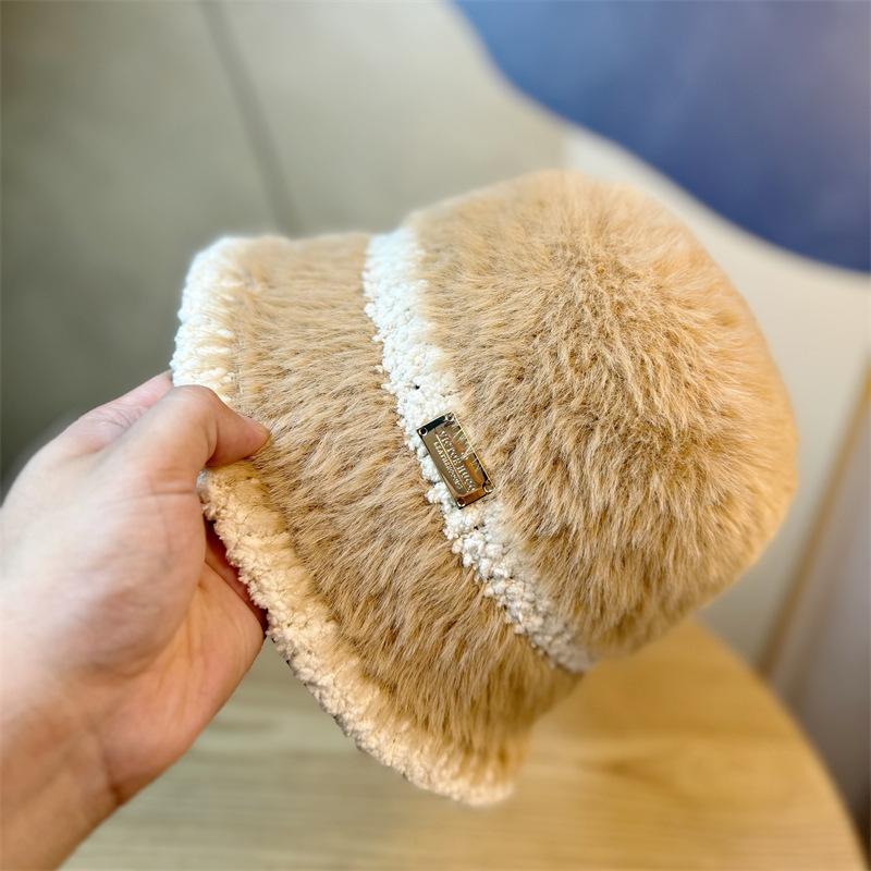 

Шляпа Женская Осень и Зима Новая Сшивная Женская Теплая Дорожная Ветрозащитная Шляпа-Ведро Вязаная Шляпа-Ведро one size хаки