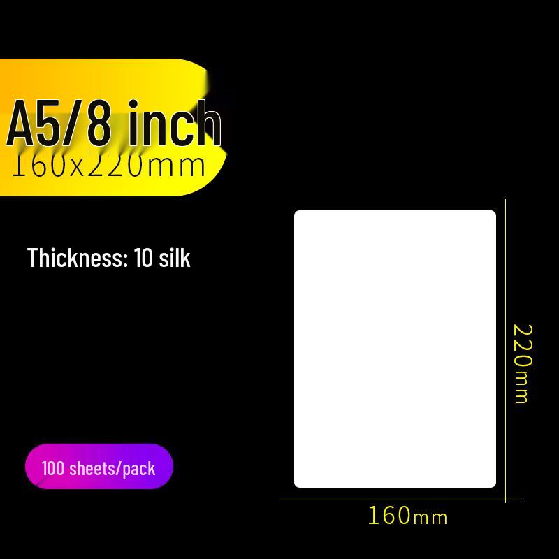 100 Sheets A4 Laminating Pouches, A3 Photo Laminator Film, Transparent 6 Inch Sealable Card and Label Film