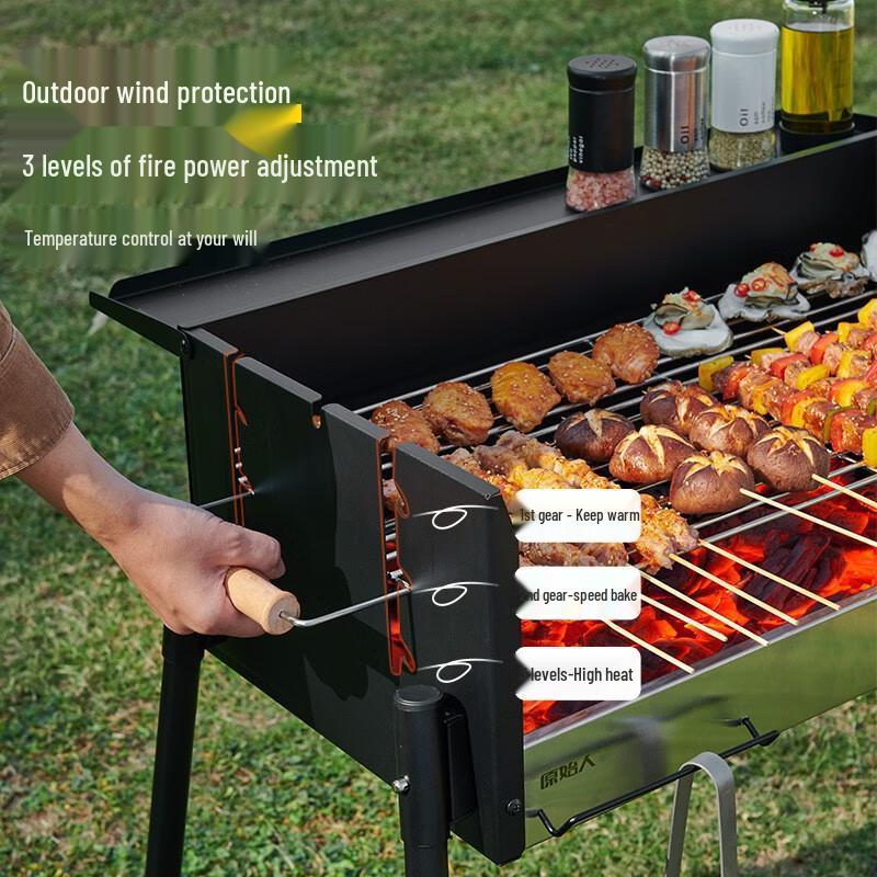 Lanxun Portable Folding Stainless Steel Charcoal BBQ Grill