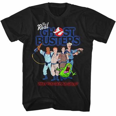 T-shirt The Real Ghostbusters Movie Garage 3 Nouveau 100% Coton Noir en SM5XL T-shirt Unisexe
