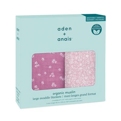 Aiden and Anay Authentic Japanese Organic Cotton Swaddle Swaddles Pack of 2 Baby Gifts Heritage Floral Heritage Floral Organic Swaddles ASWO20011
