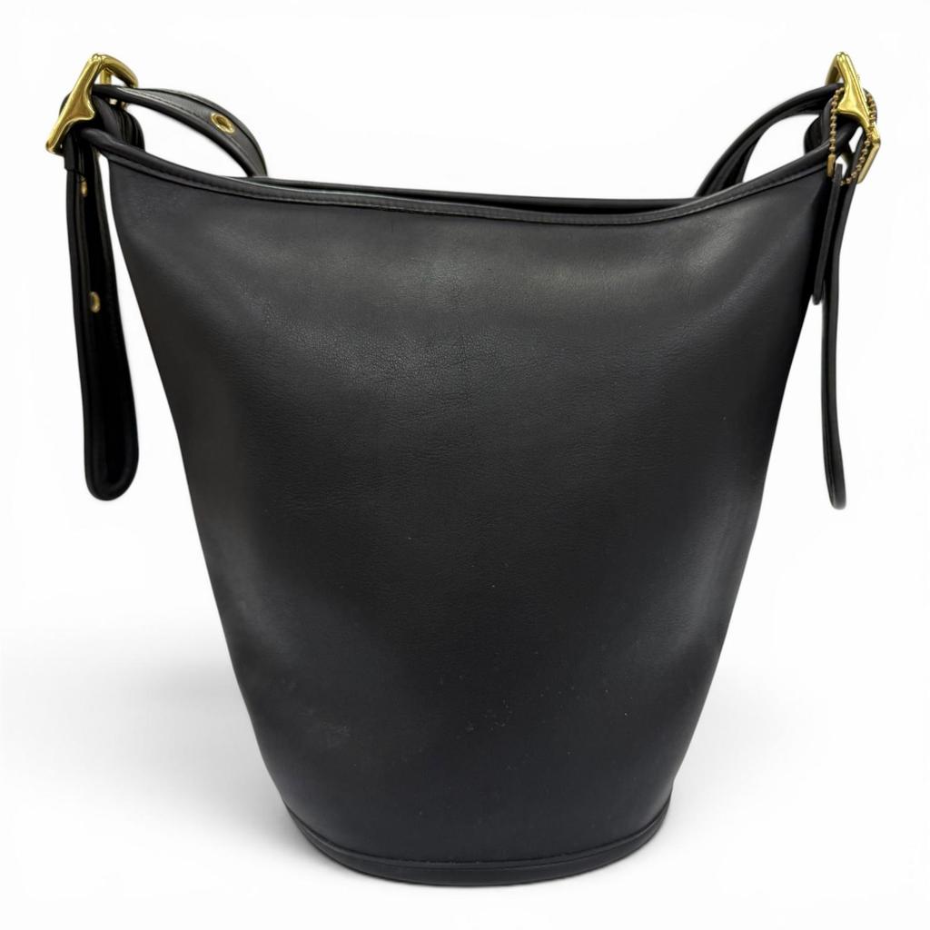 Excellent COACH Shoulder Bag Old Coach Black Glove Leather Women 9953 Used
