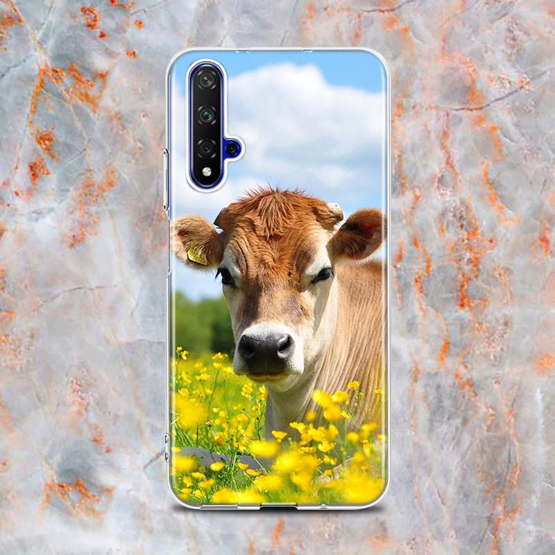 

Милый силиконовый чехол в виде коровы для Honor 20 20S 20E 8 8A Prime 8X MAX 8C 8S 7A 7C 7S Pro Phone Case Honor 20E
