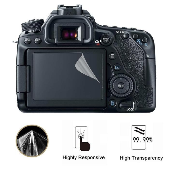 Protection écran - Phonillico - Pack 2 - Compatible Canon EOS 70D-77D-80D-90D - Résistant - Ultra mince