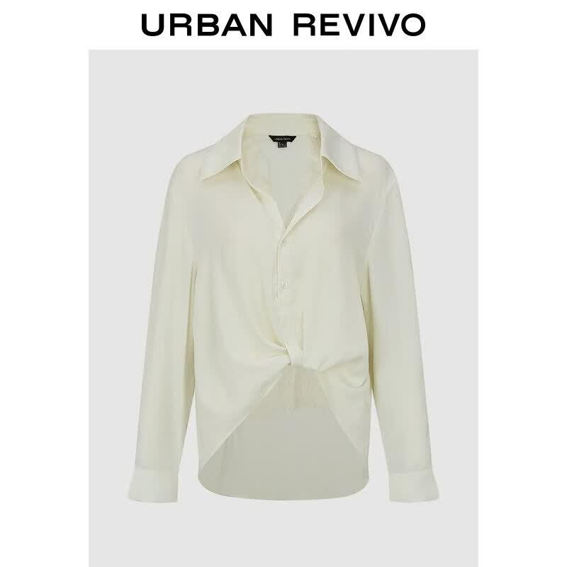 UR 2026 Autumn Women s Lace Twist Cover-up Shirt XL бежевый
