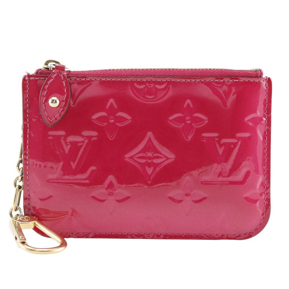 Louis Vuitton Pochette Cle NM Coin Purse M90312 Hot Pink Pink Monogram Vernis Women Used