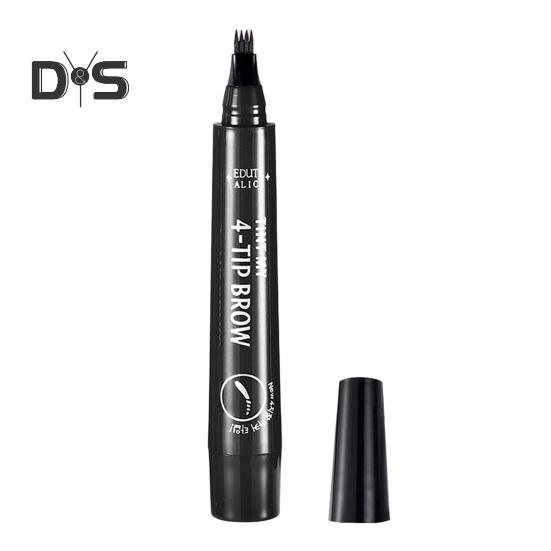 

Карандаш для бровей 2,5 г, 4 микро-вилки, аппликатор, натуральный, долговечный, устойчивый к размазыванию, микроблейдинг, жидкая ручка для контурирования бровей, инструменты для макияжа для женщин и девочек чёрный