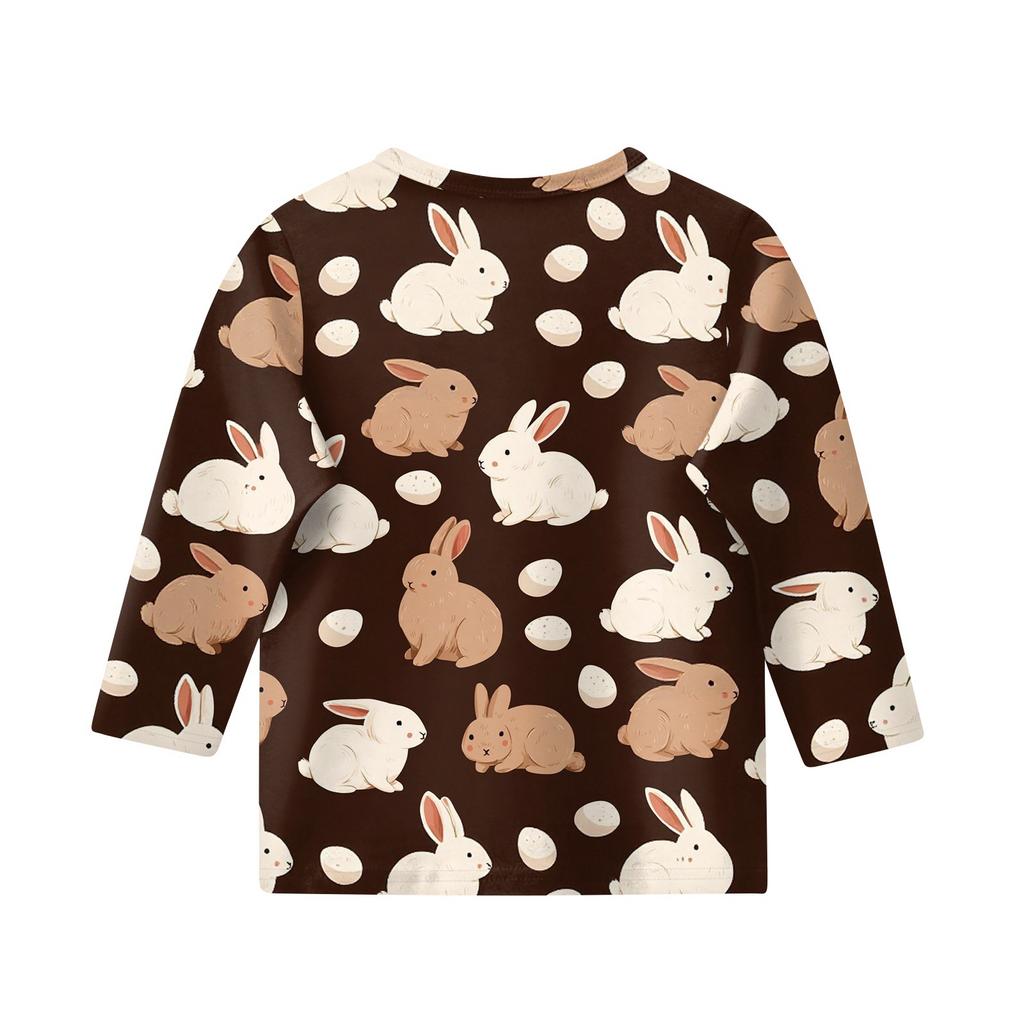 Kinder 3/4 Ärmel Tops Casual Print T Shirt Rundhals Pullover Bluse