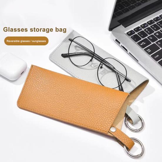 Eyeglass Case Sunglasses Storage Bag Waterproof Wear Resistant Solid Color Easy Access Eyeglasses Soft Holder Pocket Case