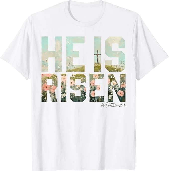 He is Risen Boho Easter Christian Jesus T-Shirt 4XL