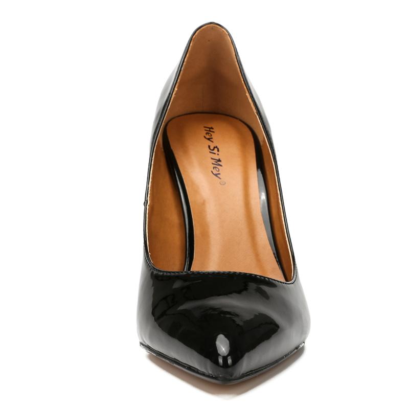 Hey Si Mey Classic Women's High Heels Shoes Fashion Large Size 45 48 Point Black Red Heeled Wedding Shoes OL Office Dress Pumps