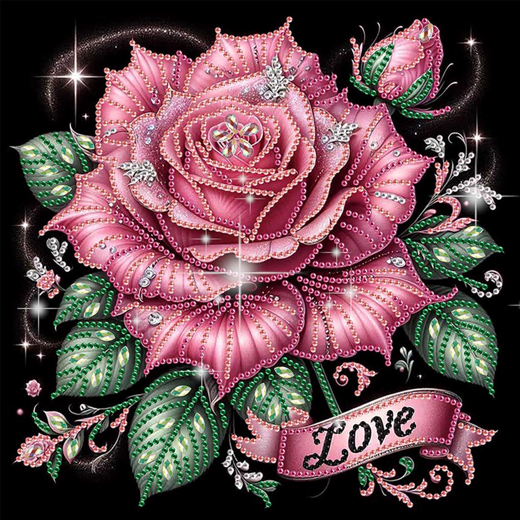 Flowers Special Shaped 5D DIY Partial Drill Diamond Painting Kits for Adults Home Wall Decor Diamond Art Kit 30x30cm