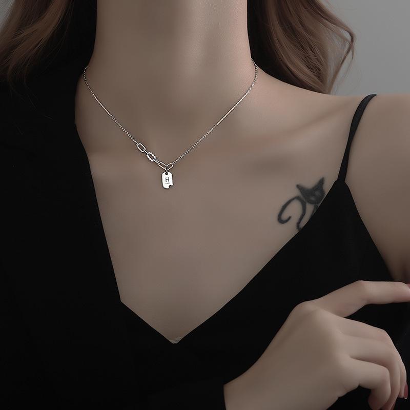 Kobiety Srebrny Naszyjnik Geometryczny Motyl Kwiat Wielostylowy Łańcuch Obojczyka Biżuteria Akcesoria