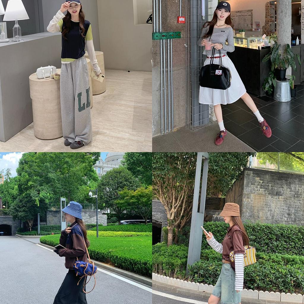 Height increase 3cm~ fashionable contrasting shoelaces round head pine cone casual moral training shoes women's autumn versatile fashion Forrest Gump