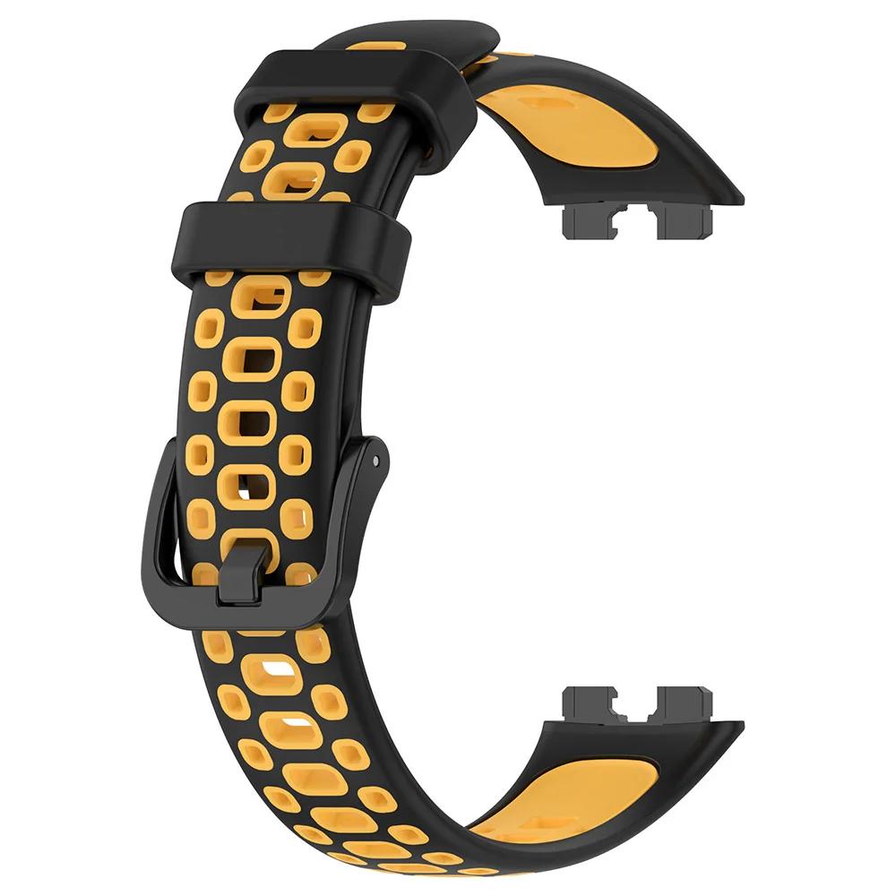 Silicone Wrist Strap For Huawei Band 10 9 8 Two-Color Watchband Bracelet Wristband Accessories