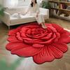 Sunflower Shaped Bath Mat Floor 3D Floral Design Non-Slip Dot-Embossed Backing Quick-Drying Large Rug Plush Carpet Soft Comfort Home Decor Moisture