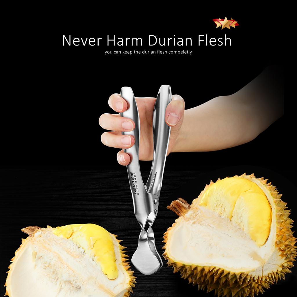 GEDO LFGB Certification 304 Stainless Steel Kitchen Durian Opener Strengthen and Power Save Handle Watermelon Cracker for Party