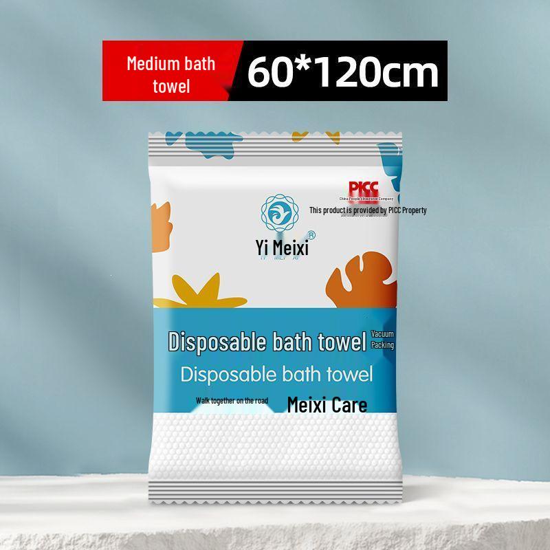 Extra Thick Disposable Adult Bath Towel - Super Absorbent, Individually Packed Cotton for Travel & Hotel Use