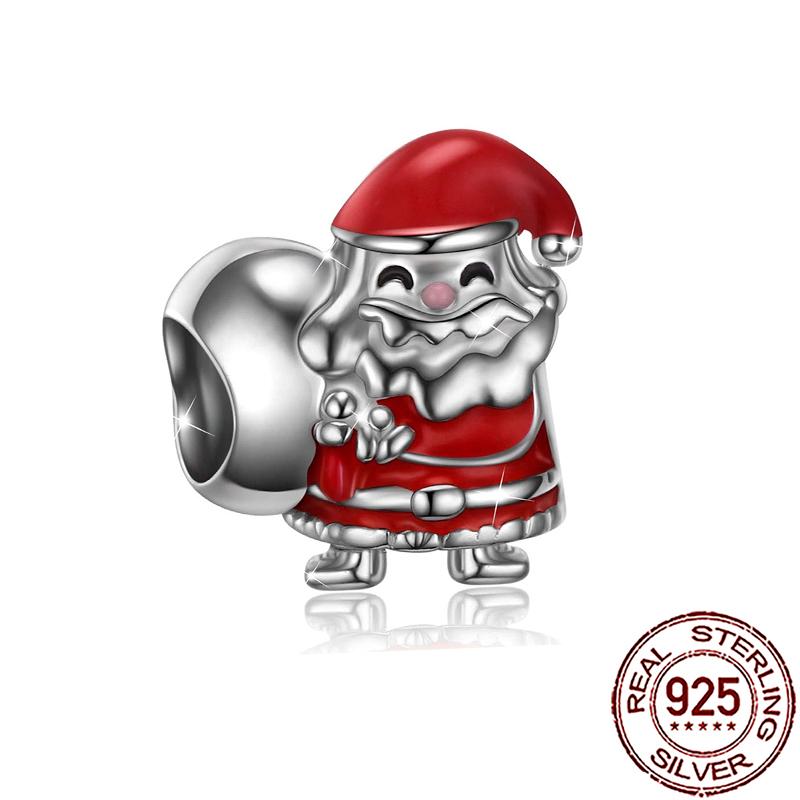 Novos Berloques de Cobre de Natal Papai Noel Berloques para Pulseira Corrente Cobra Colar Feminino Joias Diy