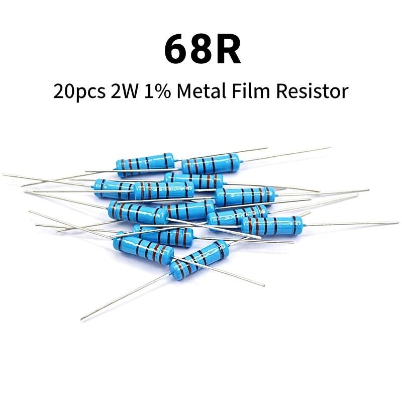 2W 1% Low Error Metal Film Resistor Assortment 20Pcs 1R-10M for PCB Design and Prototype Production