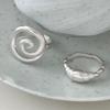 Silver Plated Spiral Rings for Women Copper Metal Croissant Open Index Finger Ring Fashion Jewelry Party Gifts