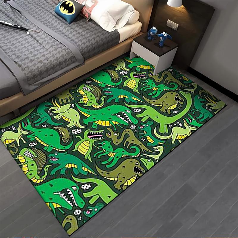 Colorful Cartoon Dinosaur Pattern Carpet for Kids Room Decor Suitable for Use As an Anti-slip for Living Room Bedroom Sofas