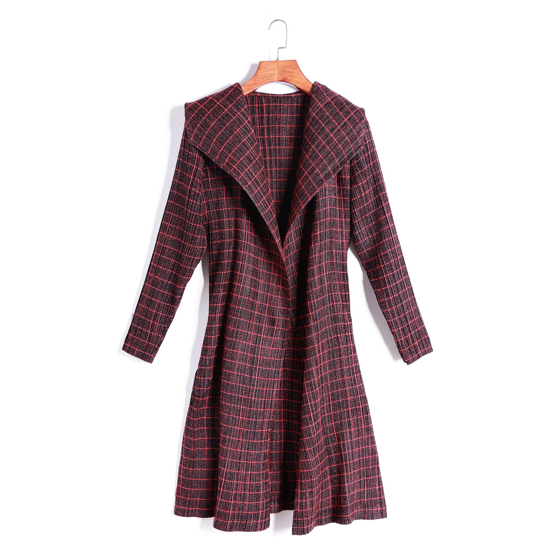 

Women s Thick Temperament Trench Coat: Autumn/Winter, Slim Fit, Long-Sleeved, Quality Drape, Elegant Design. One Size вина червоного кольору