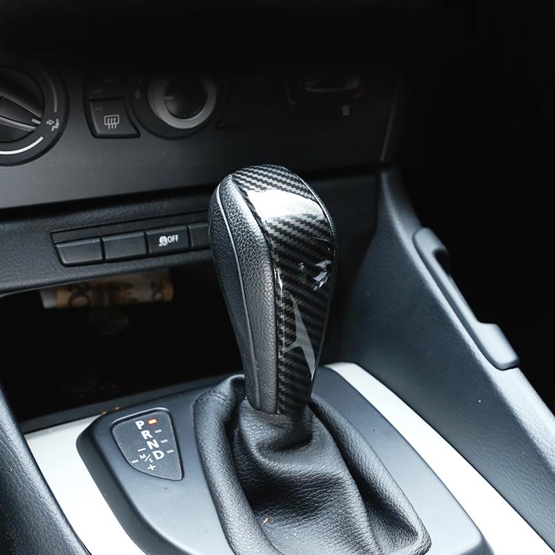 

Carbon Fiber Texture Interior Gear Shift Knob Head Cover Trim For BMW 1 3 Series E87 E90 E92 E93 2006 - 2009 2010 2011 X1 E84