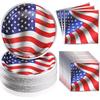 Mumufy 100 Pcs American Flag Patriotic Plates and Napkins 4th of July Party Supplies July 4th Disposable Paper Plates Napkins for Veterans Day