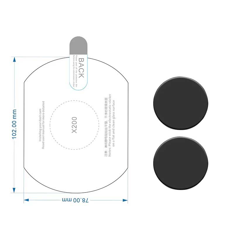 For 70mai Omni X200 Dash Cam Smart Film and Static Stickers for 70mai X200 Car DVR film holder for 70mai X200 Mount