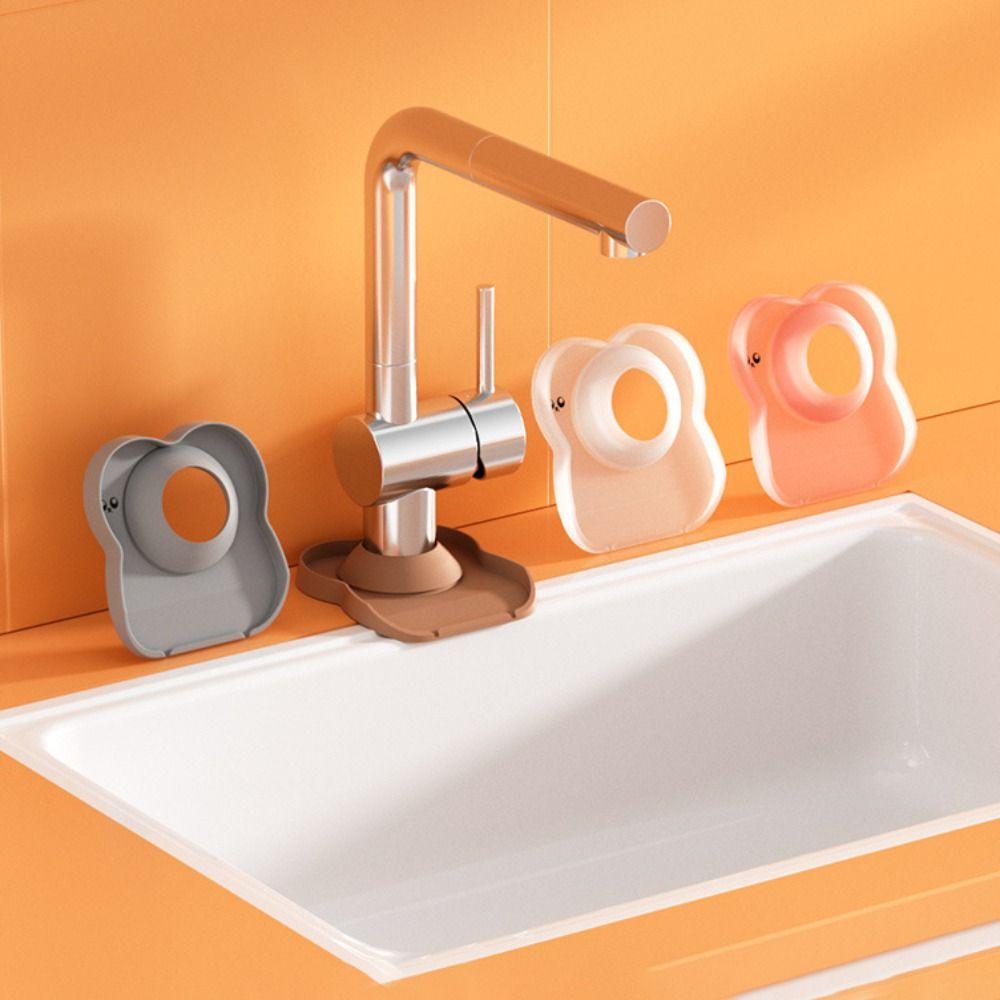 

Splash Faucet Absorbent Mat Silicone Faucet Absorbent Pad New Sink Splash Guard Bathroom рожевий