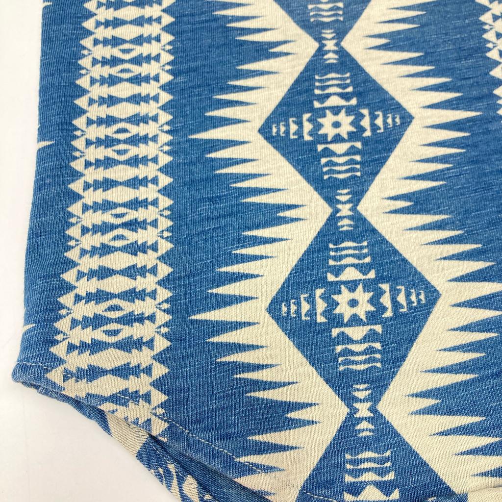 RRL Indigo Native American Pattern Western Shirt with Concho Buttons Tops XS IndigoUsed