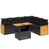 VidaXL Garden Lounge Set with Cushions 7 Pcs, Patio Sofas, Patio Furniture Set, Outdoor Furniture, Black 3273974