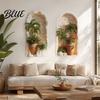 Easy Peel And Wall Sticker Decor 3D 2Pcs Stick Home Tropical Plant for Decor Arched Niche Window Decal Versatile
