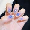 24Pcs Dark Butterfly Black Press On Nails Full Cover Fake Nail Tips Cute Girl False Nail Art Set