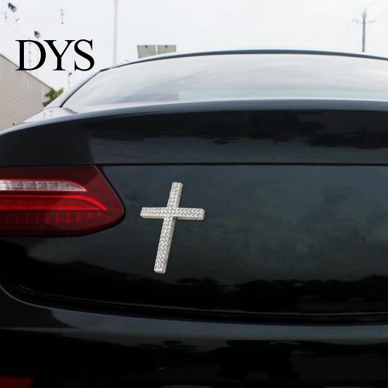Eye-catching Car Decal Bling Waterproof Rhinestone 3D Religious Sticker with Self-Adhesive Self-adhesive Backing for Bumper Window Laptop Luggage