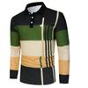 100% Polyester Frühling Herbst Herren Neu Langarm Knopf Polohemd Herren Mode Sport Golf Polohemd Tops
