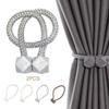 Set of 2 Strong Magnetic Curtain Tiebacks with Buckle Clips