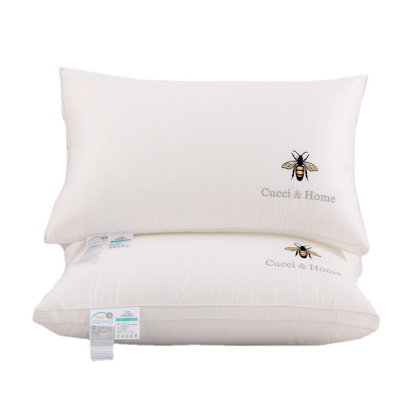 Pure Cotton Soybean Fiber Neck Support Pillow - 60s All-Cotton, Machine Washable, Hotel & Home Use.