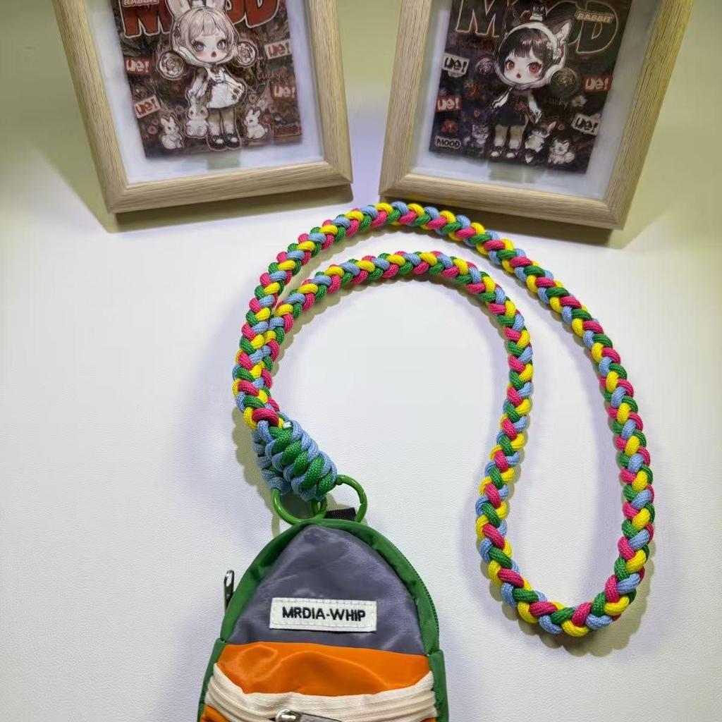Color Block Phone Lanyard with Crossbody Mini Coin Purse Pendant for Men & Women