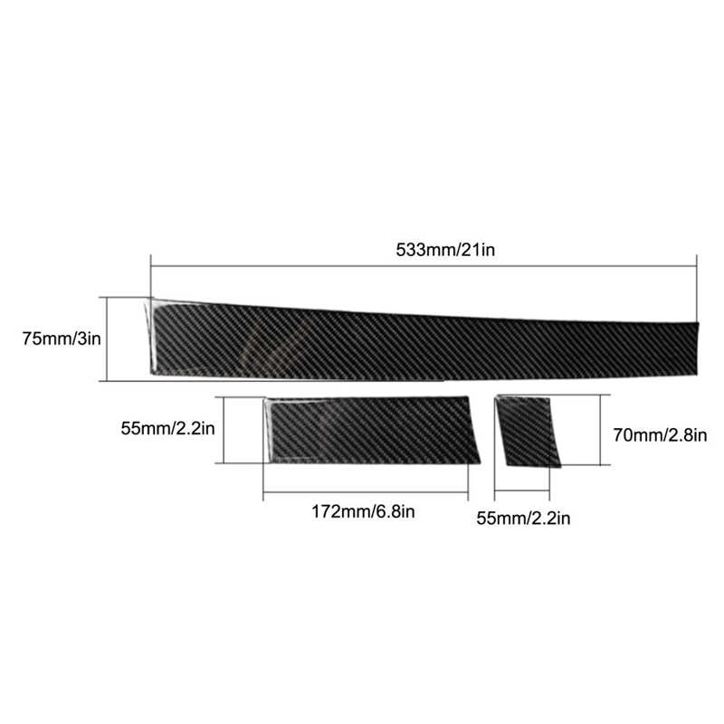 3 bucăți din fibră de carbon panou ornament pentru panou Decorat pentru BMW Seria 5 E60 E61 2004-2010 Auto Auto