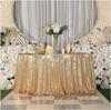 Wedding Banquet Decor Round Solid Color Tablecloth Cloth Art Sequin Table Cover for Party Cake Dessert Table Exhibition Events