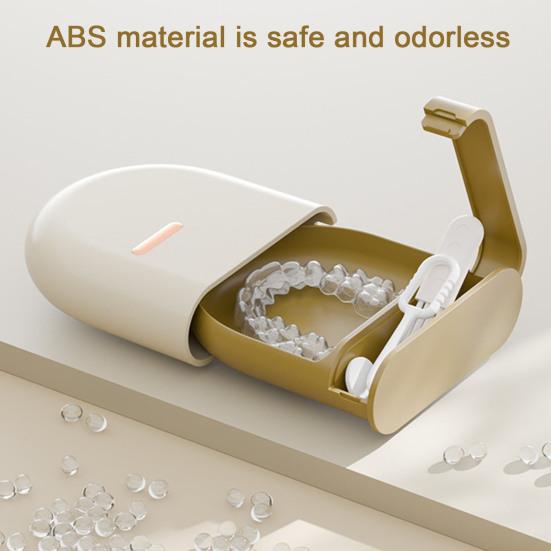 Pull-out Retainer Case 2 Compartments Portable Invisible Brace Storage Box Mouth Guard Denture Orthopedic Dental Aligner Container Holder