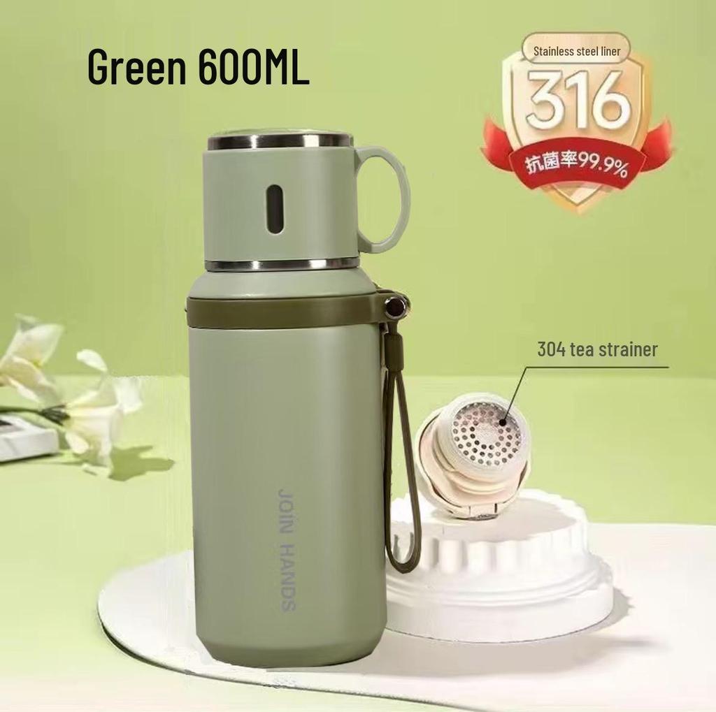 316 Stainless Steel Large Outdoor Thermos Cup for Tea and Water, Portable for Men, Women, and Students