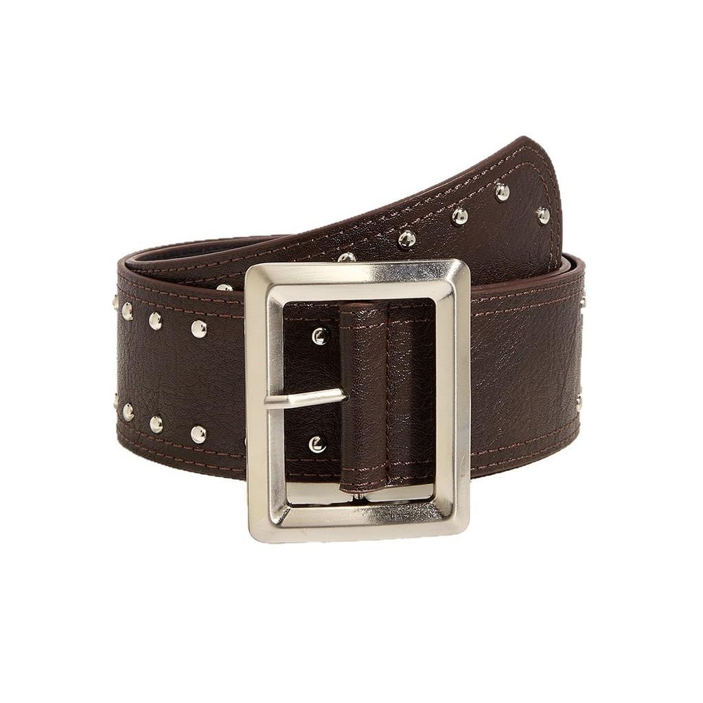Belt Punkinspired Leather Decorative Nail Motifs Snap Closure Trendsetter Looks