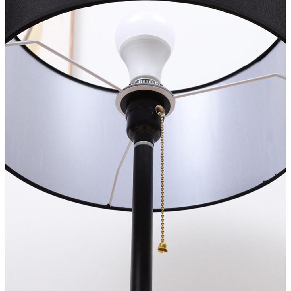 LED Floor Lamp Simple Decorative E27 Floor Standing Bedside Lamp with Fabric Lampshade for Bedroom