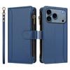 Apple 17 Pro Max Solid Color Zipper Wallet Case for Nine Cards – Compatible with iPhone 16/15/14