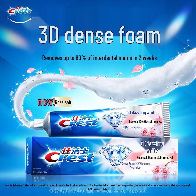 Crest 3D White Rose Salt Multi-Effect Toothpaste