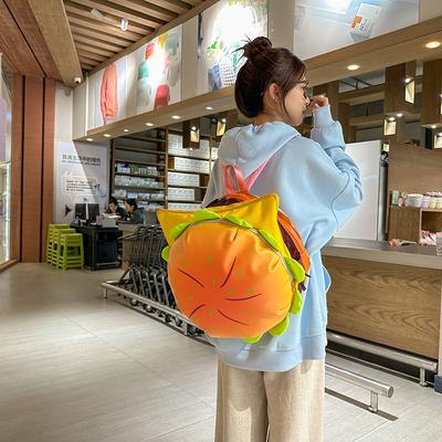 Mochila escolar desenho animado queijo tridimensional hambúrguer mochila fofa versátil engraçada grande capacidade mochila escolar criativa popular