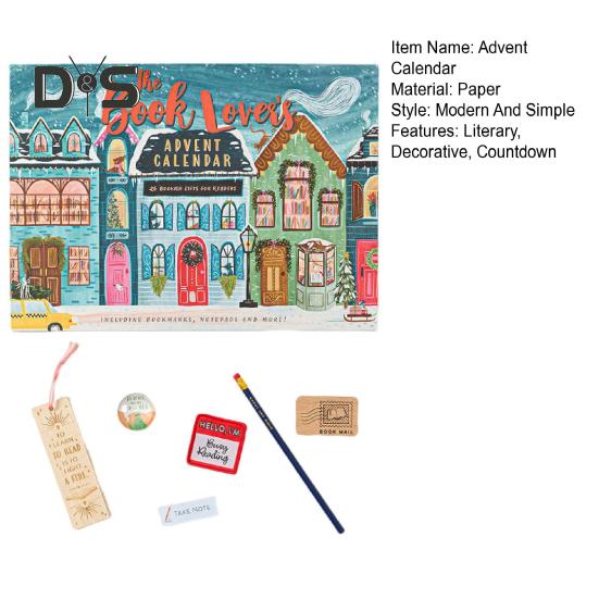 Adventskalender Weihnachten 2024, 25 Büchergeschenke, Weihnachts-Countdown-Dekoration, Adventskalender für Buchliebhaber, literarisches Überraschungsset